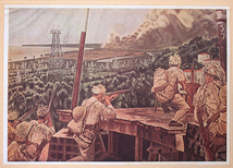 K0759-3 戦前 大東亜戦争陸軍作戦記録画集 3 ミリ油田地帯確保部隊の活躍 清水登之 陸軍美術協会 太平洋戦争 彩管報国_画像1