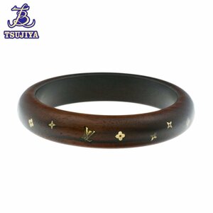 LouisVuitton Louis Vuitton brass re sill Van wood bangle 20cm 26.4g used AB[. shop pawnshop J1639]