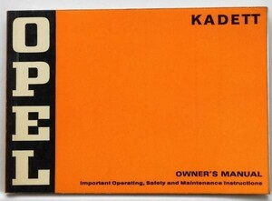 OPEL KADETT 1973 owner's manual English version 