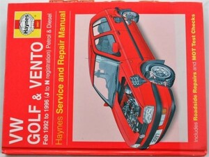 VW GOLF & VENTO '1992-96 Service and Repair Manual