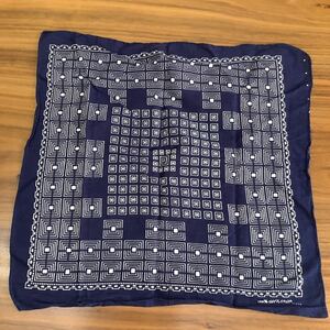 B14, Vintage bandana First color old clothes rare free & Easy navy elephant antique American Casual USA cloth 40 period 50 period .USA made 