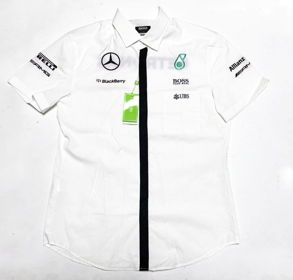 メルセデスAMG 2015支給品　ピットシャツ ホワイト　M　新品　 HUGO BOSS 非売品　ハミルトン　ロズベルグ　ベンツ