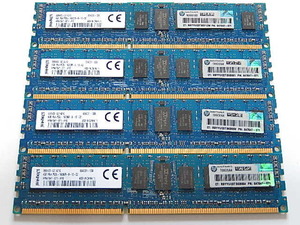 メモリ サーバーパソコン用 Kingston 低電圧 1.35V PC3L-10600R(DDR3L-1333R) ECC Registered 4GBx4枚合計16GB 起動確認済です③