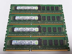 メモリ サーバーパソコン用 低電圧 1.35V Samsung PC3L-10600R(DDR3L-1333R) ECC Registered 4GBx4枚合計16GB 起動確認済みです②