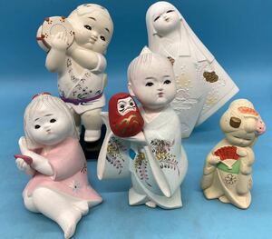 [A5534N187] Hakata doll Japanese doll set sale Showa Retro ceramics doll 
