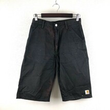 Carhartt カーハート レディース ハーフ パンツ ブラック 黒色 W76 Mサイズ アウトドア ワーク ウェア ロゴ エドウィン EDWIN_画像1