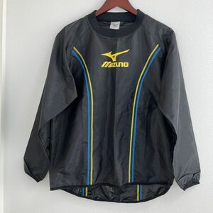 MIZUNO Mizuno men's jersey outer garment tops long sleeve M size sport wear training Wind breaker black black color Logo autumn winter 