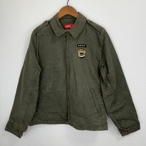 X-girl X-girl lady's jacket outer garment size 2 M size corresponding inside pocket equipped button khaki green military badge 