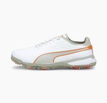 新品 PUMA プーマ ユニセックス メンズ プロアダプト デルタ スパイク シューズ ゴルフ golf スポーツ 25.0cm ホワイト 白色 オレンジ ロゴ_画像2