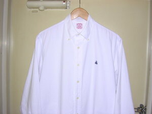 90s USA製 ブルックスブラザーズ Brooks Brothers ワンポイントロゴ B.Dシャツ M 白/オックスフォード vintage old ホワイト OX