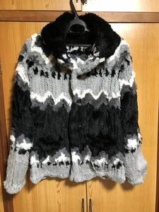  new goods! ISAMUKATAYAMA BACKLASH rabbit fur knitted kangaroo couch n size 2ba crash UVERworld TAKUYA put on the line M size 