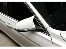 送料無料！新品未使用 ドアミラーカバー 左右 ペア カーボン タイプ BMW ホワイト_画像2