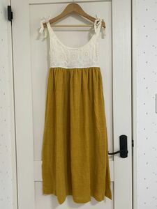  new goods *WC double si-* knitted long One-piece * yellow group *F