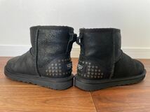 ○UGG アグ○CLASSIC MINI クラッシック ミニ　レザー　ムートン　ショート　ブーツ　レディース US5 22 22.5 黒　ブラック　正規品_画像4