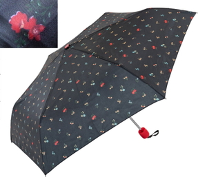 新品☆英国X-brella☆花柄 折り畳み傘 ブラック　イギリス北欧フラワー子供お花DITSY FLORAL可愛いレディース女子デイジーUKコンパクト黒