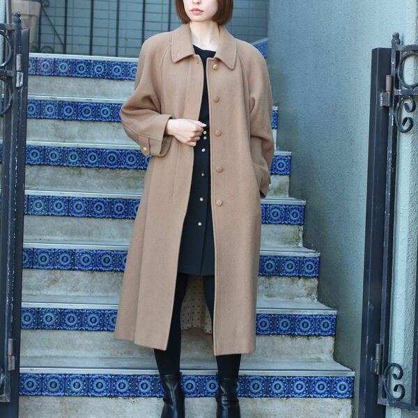 SANYO GOLD BUTTON WOOL BALMACAAN COAT/サンヨー金ボタンウールバルマカーンコート(ステンカラーコート)