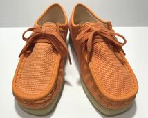 未使用! CLARKS ORIGINALS クラークス オリジナルス WALLABEE ワラビー ORANGE オレンジ オーガニックコットン UK 5D US 7.5M EU 38 CN 235_画像3