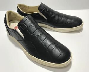 良好!! オニツカタイガー D8D4L 日本製 TIGER SLIP-ON DELUXE タイガー スリッポン デラックス 黒 x 白 27cm US 9.0 MADE IN JAPAN