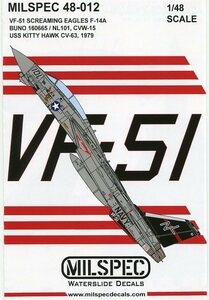 1/48 ミルスペックデカール　F-14A トムキャット VF-51