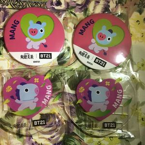 爽健美茶 BT21 MANGアクリルスタンドコースター 2個　缶バッチミラー2個　BTS