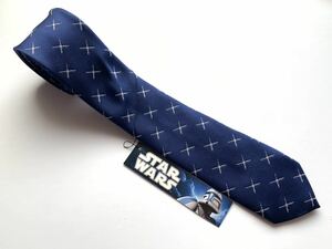 [ new goods ]STAR WARS necktie light saver × total pattern navy navy blue tag attaching in present .0 Star Wars not yet have on 