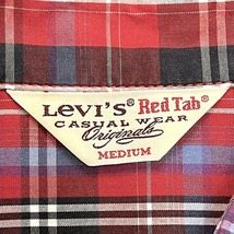 Levi's RED TAB リーバイス レッドタブ M メンズ シャツ チェック 長袖 両胸ポケット 綿100% レッド×ホワイト×ネイビー×パープル 赤_画像3