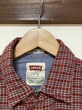 そ1045 Levi's リーバイス チェック 長袖シャツ ネルシャツ S スタンダードフィット ダークレッド/グレー 2wayシャツ_画像3