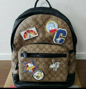 コーチ × スヌーピー コラボ【限定・新品】COACH × PEANUTS SNOOPY レザーリュック バックバッグ◆周年