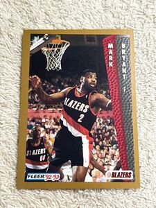 マークブライアント Mark Bryant 1992 Fleer #415 Portland Trailblazers