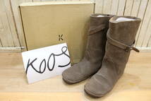 ●KOOS/コース ロングブーツ ショート ブラウン ミドル丈 SIZE:38 MODEL:JOKE-M COLOUR:SLATE レディース 靴●_画像1