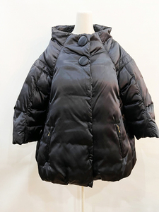 C30★パリ購入品 MONCLER/モンクレール NICEノーカラーダウンジャケット ポンチョ ケープ ブラック 45356/00/54220 パーティー サイズ2★