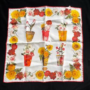 GUCCI Gucci scarf pocket square hi around flower silk 