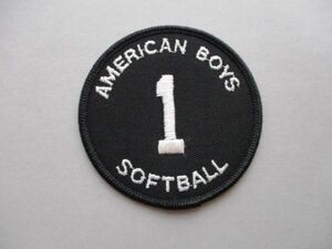 80s アメリカ少年ソフトボールAMERICAN BOYS SOFTBALL 1ワッペン/ASA刺繍patches野球パッチ装備バッジBASE BALL野球アップリケ V111