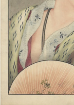 葛飾北斎　肉筆画　町屋の娘　56ｘ39.3ｃｍ　大判ポスター 複製 ◆新版画　小原古邨　川瀬巴水　北斎　歌麿　土屋光逸_画像4