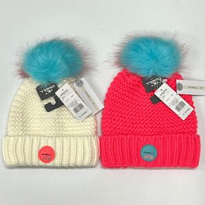 ニットキャップ(O'NEILL)スノーボード ニット帽 レディース ポンポン付