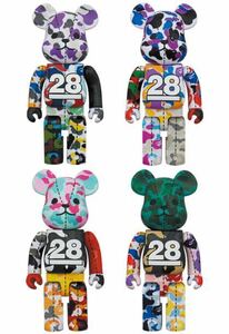 BAPE CAMO 28TH ANNIVERSARY MULTI ベアブリック/BE@RBRICK 400% 4種セット(メディコムトイ・フィギュア・エイプ/ape)