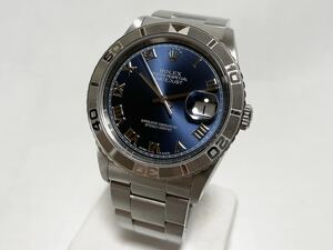 美品 ロレックス ROLEX デイトジャスト 36 サンダーバード ブルー ローマン 文字盤 16264 5桁 Y番 腕時計 オイスターブレス SS WG ベゼル