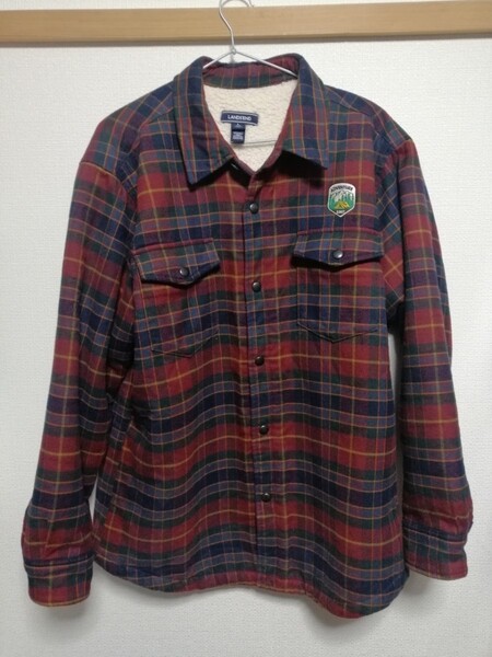 lands end 裏ボア バッファローチェック シャツジャケット