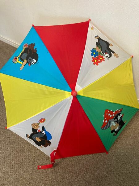 クルテク　もぐらくん　 キッズ傘 子供用 レイングッズ　40cm カラフル　2.3歳耀　ジャンプ傘