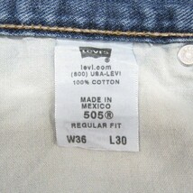 505 サイズ W36 L30 リーバイス デニムパンツ ジーンズ スリムストレート メキシコ製 Levi's 古着 1J0649_画像3