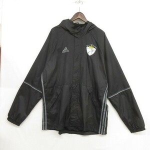 MA1153 サイズXL 古着 アディダス adidas ADIDAS ウィンドブレーカー シェル ジャケット ジャンパー ブルゾン ブラック ワンポイント ロゴ