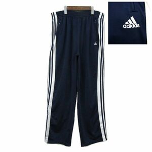 サイズ 2XO ベトナム製 アディダス adidas ジャージ トレーニング パンツ サイドスナップボタン ネイビー 古着 2N2496