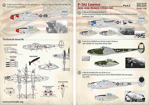 プリントスケール 48-158 1/48 P-38J ライトニング エース ヨーロッパ(1944-45) Part2