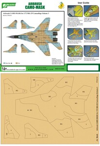 J's Work PPA5181 エアブラシ用迷彩マスキング 1/72 MiG-29 カモフラージュ スキーム 3