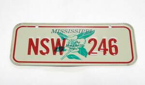 USA ヴィンテージ自転車用バイスクル／bicycle金属板ナンバープレート／MISSISSPPI/NSW246