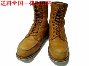 [ prompt decision / postage nationwide equal 500 jpy ]WORX leather 9 hole braided up boots tea 9WW old clothes 