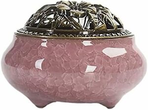 ■ピンク■ miraicosmo 香炉 お香立て セット 心を落ち着かせてくれる 色合い 陶器 (ピンク)