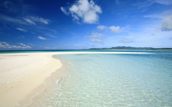 Harmony of sea, sky and sand beach Mallorca Spain sea painting style wallpaper poster wide version 603 x 376 mm (peelable sticker type) 057W2, printed matter, poster, science, Nature