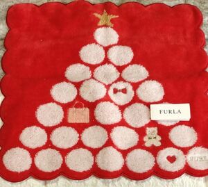 新品タグ付　フルラ　FURLA　クリスマスタオルハンカチ　27×27