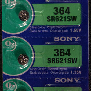 ★【即決送料無料】5個353円 ソニー SONY SR621SW（364） 1.55V 酸化銀電池★使用推奨期限：2028年12月★の画像1